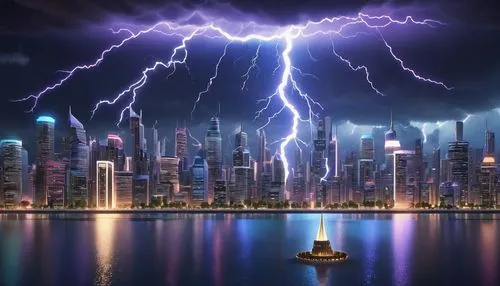 electrifying,barad,electric tower,lightning storm,electronico,thunderstorms,Unique,3D,3D Character