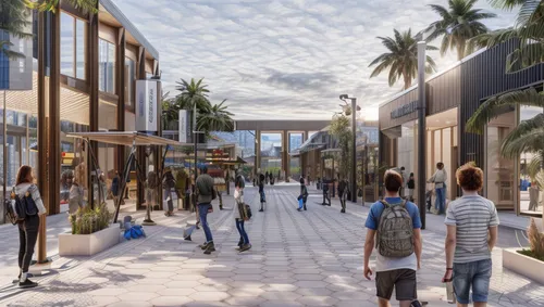 aqaba,shopping street,the boulevard arjaan,palo alto,jbr,eilat,3d rendering,larnaca,khobar,madinat,smart city,beverly hills,urban design,nizwa souq,santa monica,souk madinat jumeirah,shopping mall,foster city,pedestrian zone,shopping center