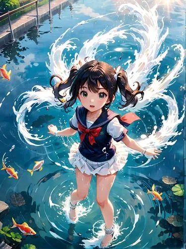 kumiko,underwater background,ushio,water jump,swimmable,floaty,in water,ocean,himawari,colorful water,buoyant,jump river,oceanica,honolulu,water splash,water nymph,water game,lily water,water flower,watery heart,Anime,Anime,Realistic