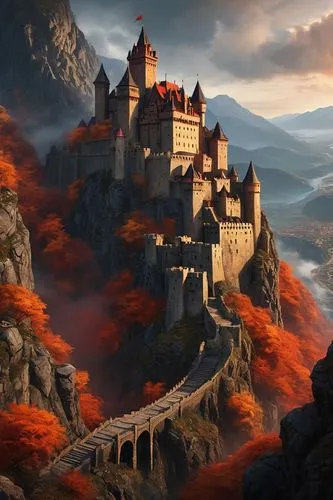 dracula castle,fantasy picture,castle of the corvin,fantasy landscape,forteresse,medieval castle,castel,erebor,templar castle,beleriand,fairytale castle,knight's castle,seregil,fairy tale castle,fantasy art,gondolin,dragonlance,nargothrond,tirith,castle keep,Photography,General,Natural