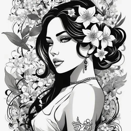 jasmine blossom,a beautiful jasmine,jasmine flower,jasmine,jasmine flowers,west indian jasmine,gardenia,indian jasmine,polynesian girl,star jasmine,summer jasmine,flower jasmine,white plumeria,rose flower illustration,boho art,scent of jasmine,flower girl,widow flower,lily of the nile,magnolias,Illustration,Vector,Vector 21