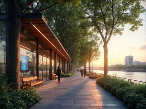 waterfront,yeouido,marunouchi,hangzhou,river side,walkway,esplanades,riverfront,house by the water,suzhou,han river,harborwalk,riverside,zhangzhou,esplanade,render,shorefront,riversides,embankment,waterplace,Photography,General,Realistic