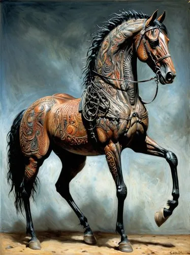 painted horse,arabian horse,bronze horseman,black horse,equine,appaloosa,brown horse,horse harness,arabian horses,colorful horse,carousel horse,draft horse,belgian horse,racehorse,horse tack,thoroughbred arabian,cavalry,horse,carnival horse,horse-rocking chair,Illustration,Realistic Fantasy,Realistic Fantasy 33