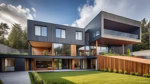 BLACK IBR CORRUGATED SHEETING WALLS,modern house,modern architecture,cubic house,cube house,dunes house,eco-construction,timber house,corten steel,cube stilt houses,smart house,housebuilding,residenti