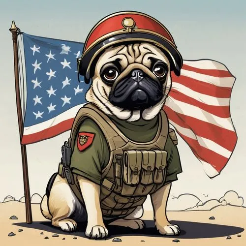 pug,puga,patton,mwd,veteran,patriotism,Conceptual Art,Fantasy,Fantasy 09