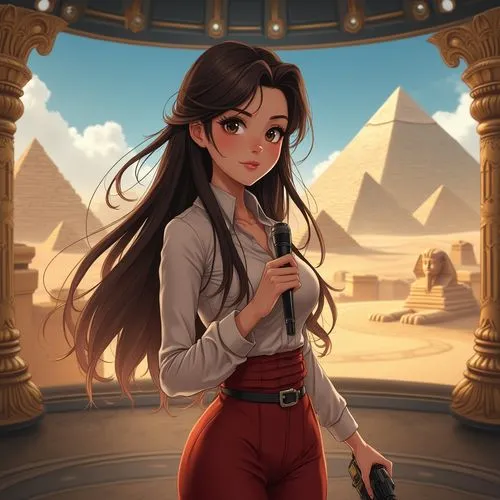 ancient egypt,ancient egyptian girl,egyptologist,desert background,ancient egyptian,pyramids