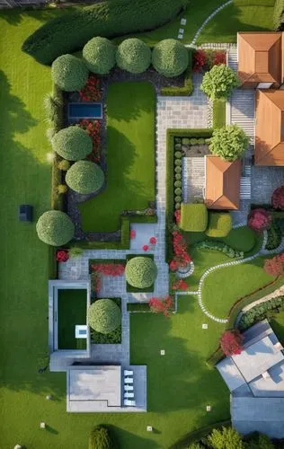 Landscape Design,an aerial view of a house from above,suburbia,private estate,besiege,country estate,suburban,estate agent,Photography,General,Realistic