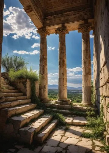 greek temple,dougga,segesta,knossos,palace of knossos,erechtheus,pergamon,tiryns,pergamum,ephesus,laodicea,amphipolis,erechtheion,hellas,temple of diana,messene,hierapolis,celsus library,roman temple,priene,Photography,Documentary Photography,Documentary Photography 22