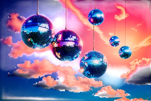 disco,disco ball,mirrorball,mirror ball,discotheques,discotheque,popmart,derivable,prism ball,cloudland,spaceland,3d background,christmas balls background,party lights,silver balls,nightclub,teleporters,dancefloor,eurodisco,spheres,Illustration,Realistic Fantasy,Realistic Fantasy 38