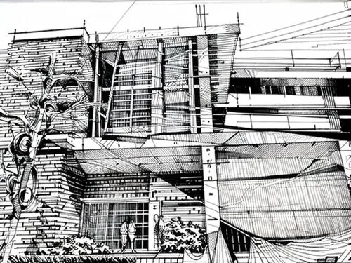 wireframe,wireframe graphics,mono-line line art,scaffolding,line drawing,mono line art,scribble lines,wires,fire escape,frame drawing,pencil lines,facade painting,scaffold,building construction,camera drawing,electrical wires,dilapidated building,construction site,building work,office line art,Design Sketch,Design Sketch,None