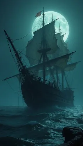 pirate ship,ghost ship,galleon,sail ship,sea sailing ship,whaleship,Photography,General,Fantasy