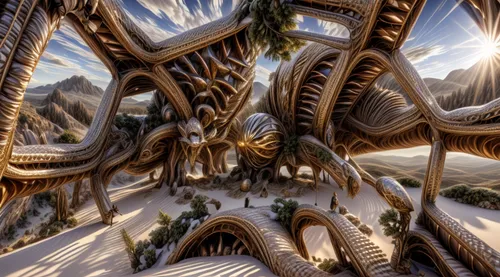 mandelbulb,fractal environment,fractals art,fractal art,fractals,virtual landscape,fractal,biomechanical,futuristic landscape,fractalius,neural pathways,mushroom landscape,panoramical,3d fantasy,shifting dunes,spruce forest,arid landscape,apophysis,fractal lights,fantasy landscape