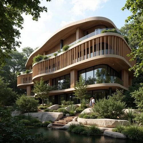 dunes house,forest house,3d rendering,fallingwater,house by the water,timber house,modern house,danish house,modern architecture,summer house,house in the forest,dreamhouse,luxury home,render,arkitekter,house with lake,futuristic architecture,beautiful home,luxury property,treehouses