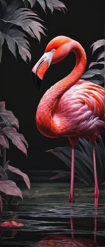 greater flamingo,flamingo,pink flamingo,flamingos,cuba flamingos,two flamingo,flamingo couple,flamingo with shadow,flamingoes,flamingo pattern,bird painting,pink flamingos,tropical bird,tropical birds,lawn flamingo,exotic bird,tropical animals,colorful birds,scarlet ibis,animal photography,Illustration,Japanese style,Japanese Style 18