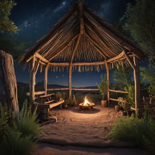 campfire,3d render,cabana,firepit,romantic night,beach tent,Photography,General,Realistic