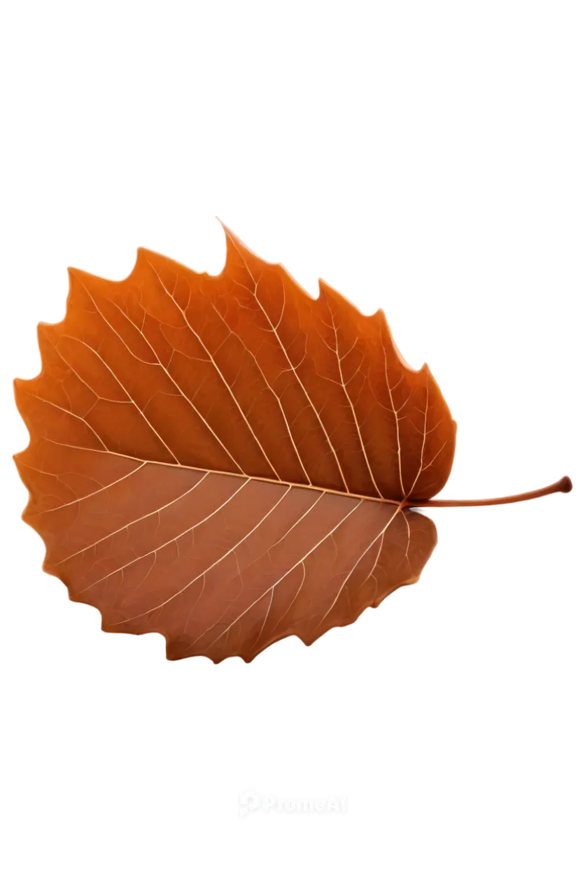 Falling object, solo, autumn season, brown leaf, curled up shape, soft focus, shallow depth of field, gentle movement, slow motion, warm lighting, cinematic composition, 3/4 view, transparent backgrou