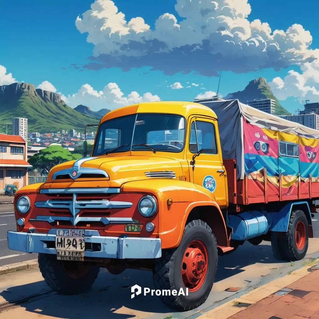 A truck from the 1950s in the urban context of South Africa.,rust truck,truckmaker,hino,cuba background,truck,overland,truckmakers,retro vehicle,austin truck,mail truck,delivery truck,matatu,ford truc