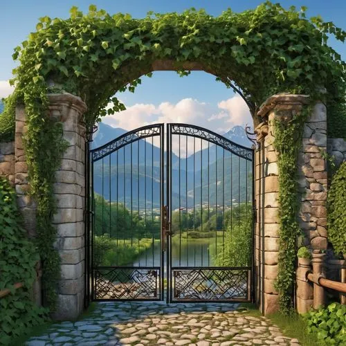 farm gate,stone gate,iron gate,wood gate,garden door,fence gate,Photography,General,Realistic