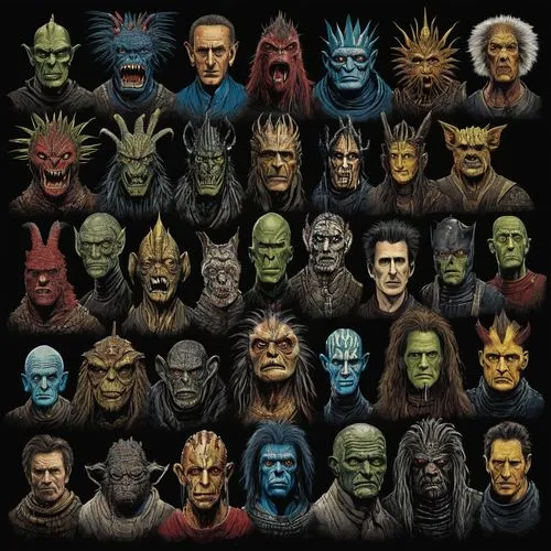 mogadorians,klingons,nightbreed,orcs,morlocks,thrawn,Illustration,Realistic Fantasy,Realistic Fantasy 33