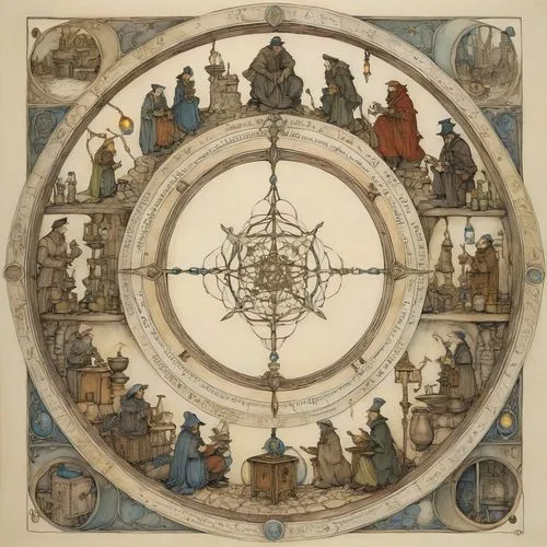 astrolabes,harmonia macrocosmica,astrologers,orrery,astrolabe,cosmographia,zodiac,planisphere,copernican world system,wind rose,dharma wheel,copernican,chronometers,geocentric,astronomia,rosicrucians,astronomical clock,star chart,alethiometer,ship's wheel,Illustration,Paper based,Paper Based 29
