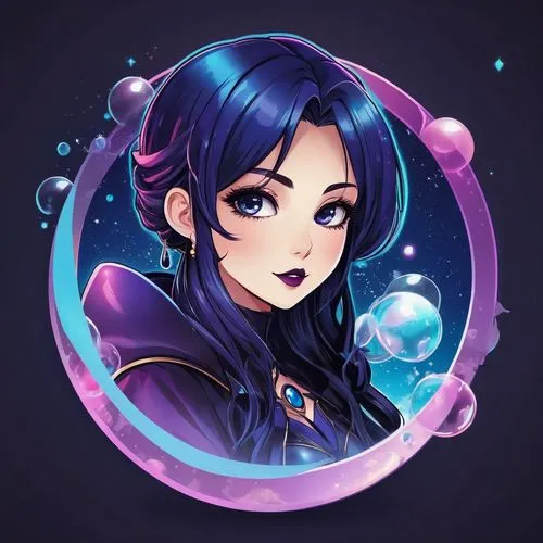 zodiac sign libra,raven rook,raven,fantasy portrait,raven girl,ursa,vector illustration,mulan,acerola,witch's hat icon,psychic vampire,luna,bubble,crystal ball,zodiac sign gemini,bubble mist,girl with speech bubble,fairy galaxy,liquid bubble,aquarius,Unique,Design,Logo Design