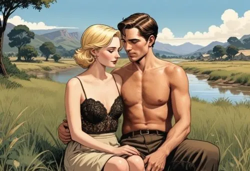 romantic scene,tropico,young couple,layden,idyll,romantic portrait