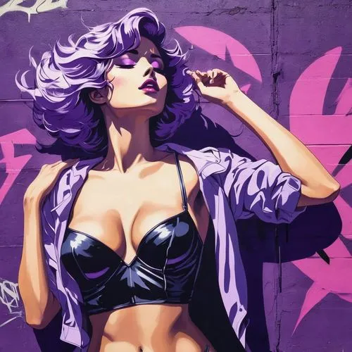 fujiko,motoko,midler,lalonde,purple wallpaper,la violetta,violetta,selina,dazzler,femme fatale,steranko,kusanagi,camilla,psylocke,leblanc,madelyne,purple background,background ivy,leela,lilandra,Conceptual Art,Graffiti Art,Graffiti Art 07