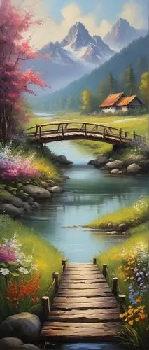 oil painting, artistic, realistic, brush strokes, vivid colors, detailed textures, warm lighting, soft focus, blurred background, elegant composition, beautiful scenery, serene atmosphere, gentle rive