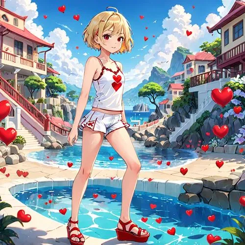 summer background,darjeeling,valentine background,umu,sakamaki,nero claudius,Anime,Anime,Traditional