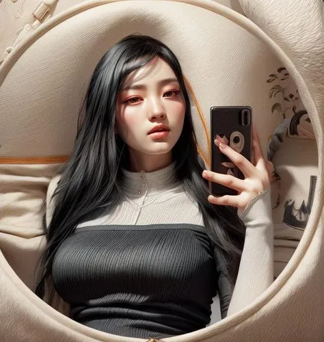 doll looking in mirror,mirror,makeup mirror,icon instagram,asian girl,joy,korean,in the mirror,phone case,outside mirror,mirror frame,solar,v sign,instagram icon,phone icon,lens hood,asian vision,asian woman,vintage asian,bodysuit