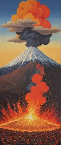 A brave Fire-type starter battles against a raging volcano.,volcanism,types of volcanic eruptions,the volcano avachinsky,volcanos,eruption,volcano,volcanoes,stratovolcano,volcanic landscape,gorely vol