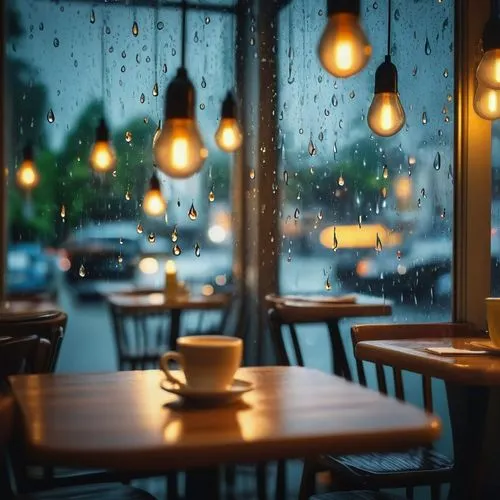 bokeh lights,rainy day,rainy,rain bar,bokeh,bokeh effect,background bokeh,square bokeh,evening atmosphere,rain on window,coffee shop,paris cafe,light rain,the coffee shop,coffee background,neon coffee,street cafe,raindrops,rainy weather,in the rain,Illustration,Realistic Fantasy,Realistic Fantasy 19