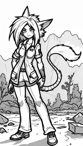 boktai,jubei,mono-line line art,kokonoe,cat line art,desert fox,Design Sketch,Design Sketch,Rough Outline