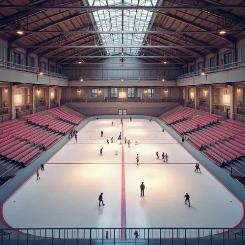 a plan of an amazing indoor roller skate centre with large skating rink and seats for spector around it




,people skating on an indoor rink with seating,skating rink,keersmaeker,patinoire,ice skatin