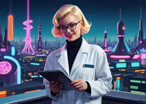 female doctor,cartoon doctor,sci fiction illustration,microsurgeon,toxicologist,astrobiologist,lady medic,medical illustration,theoretician physician,female nurse,pathologist,doktor,neurologist,technologist,veterinarian,biologist,neurosurgeon,cybertown,epidemiologist,anesthetist,Conceptual Art,Sci-Fi,Sci-Fi 29