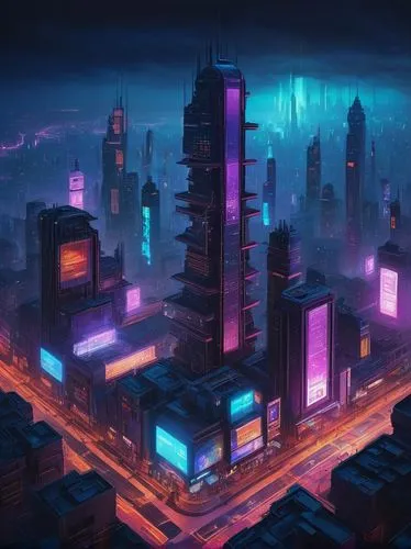 cybertown,cybercity,cyberpunk,cityscape,cyberport,cyberworld,fantasy city,cyberia,microdistrict,metropolis,futuristic landscape,colorful city,synth,dystopian,black city,city blocks,cyberscene,megapolis,urban towers,city at night,Art,Classical Oil Painting,Classical Oil Painting 42