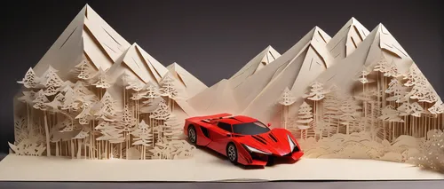 paper art,3d car wallpaper,car sculpture,renault alpine model,3d car model,model car,christmas car with tree,red riding hood,low-poly,christmas car,snow mountain,low poly,snowmobile,alpine style,snow slope,miniature cars,christmas cars,scale model,alpine drive,diorama,Unique,Paper Cuts,Paper Cuts 03