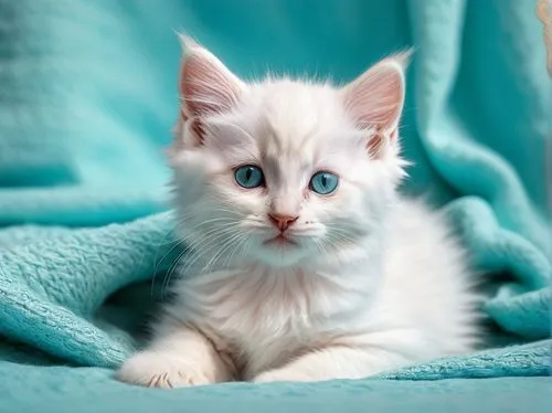 cat with blue eyes,blue eyes cat,cat on a blue background,blue eyes,cute cat,white cat,Photography,General,Natural