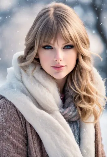 taylor swift headshot，Lifestyle Headshots，Winter Wonderland,winter background,snowflake background,christmas snowy background,the snow queen,suit of the snow maiden,fur clothing,winterblueher,ice prin