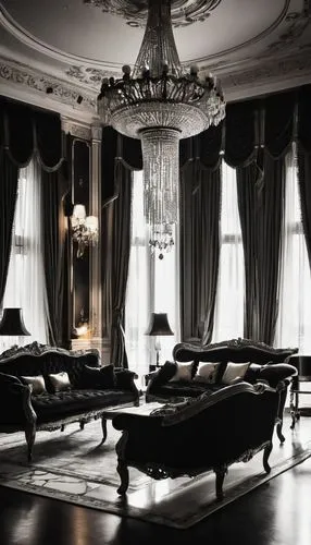 ornate room,victorian room,parlor,bedchamber,chambre,sleeping room,great room,baccarat,royal interior,parlour,furnishings,danish room,livingroom,interior decor,bedrooms,sitting room,saloon,rectories,treatment room,therapy room,Illustration,Black and White,Black and White 33