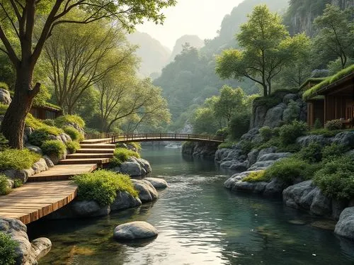 japan landscape,japan garden,beautiful japan,japanese garden,japanese zen garden,shaoming,river landscape,onsen,zen garden,japon,beautiful landscape,nature wallpaper,wooden bridge,tranquility,mountain spring,ryokan,wudang,south korea,japanese garden ornament,nature landscape,Photography,General,Realistic