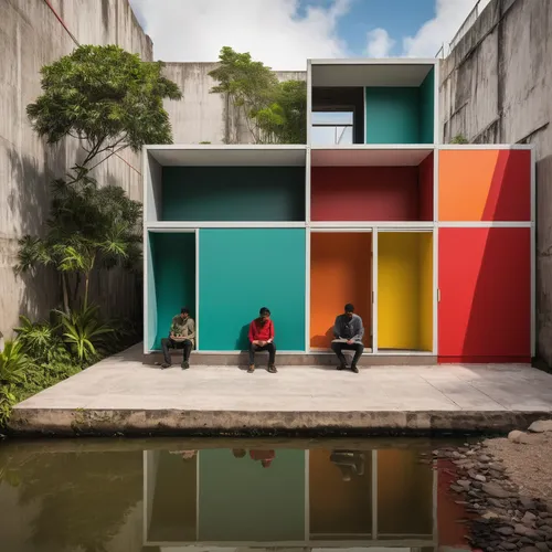 cubic house,colorful facade,cube stilt houses,cube house,school design,color blocks,archidaily,color wall,three primary colors,athens art school,shipping containers,modern office,aqua studio,modern architecture,shipping container,color block,urban design,creative office,shenzhen vocational college,kirrarchitecture,Art,Artistic Painting,Artistic Painting 49