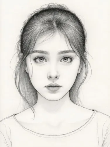 girl drawing,girl portrait,portrait of a girl,rgd,young girl,graphite,Illustration,Black and White,Black and White 13