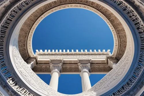 Ancient Greek column, Doric, Ionic, Corinthian, ornate capital, fluted shaft, circular base, marble material, detailed carvings, temple, museum, historical landmark, grandiose, majestic, daytime, sunn