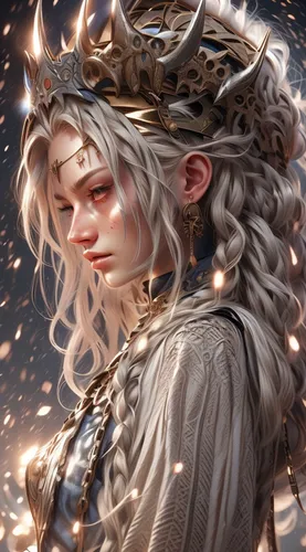 fantasy portrait,elven,male elf,white rose snow queen,fantasy art,flame spirit,cg artwork,golden crown,mystical portrait of a girl,the enchantress,fantasy woman,fae,amano,burning hair,celtic queen,the snow queen,heroic fantasy,artemisia,edit icon,sorceress