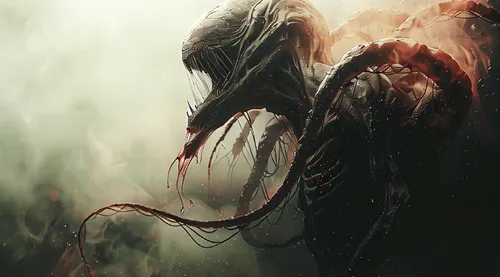 flesh eater,oryx,supernatural creature,venom,spawn,wraith,daemon,wyrm,outbreak,parasite,predation,phage,death god,alien warrior,blood hound,dark art,specter,predator,angel of death,reaper