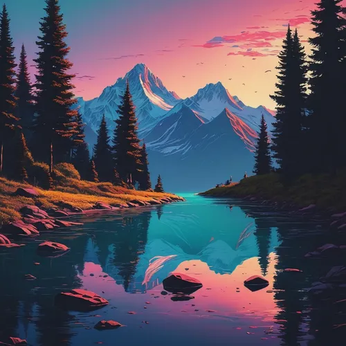 landscape background,mountain sunrise,purple landscape,mountains,mountain landscape,evening lake,alaska,nature landscape,mountain lake,dusk background,mountain scene,mountain range,dusk,hd wallpaper,river landscape,mountain,mountainlake,alpine sunset,colorful background,would a background,Conceptual Art,Fantasy,Fantasy 32