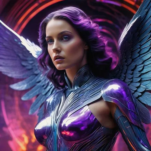 archangel,purple,wing purple,the archangel,fantasy woman,dark angel,angels of the apocalypse,cg artwork,katniss,phoenix,fantasy art,la violetta,wall,goddess of justice,violet,birds of prey,digital compositing,xmen,purple background,fire angel,Photography,General,Sci-Fi