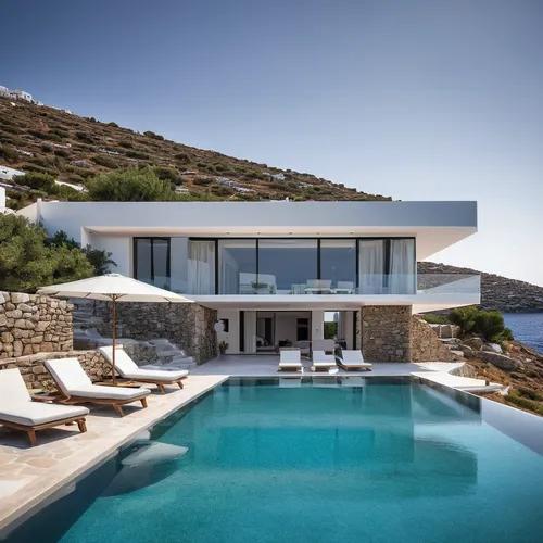 modern architecture
Villa in 
Serene and sophisticated contemporary villa on the shores of Mykonos.,modern house,holiday villa,modern architecture,dunes house,luxury property,pool house,mykonos,folega