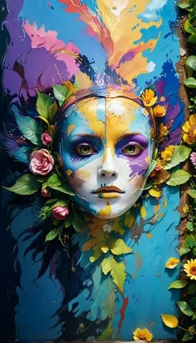 bodypainting,body painting,faerie,neon body painting,girl in a wreath,faery,Photography,Artistic Photography,Artistic Photography 08